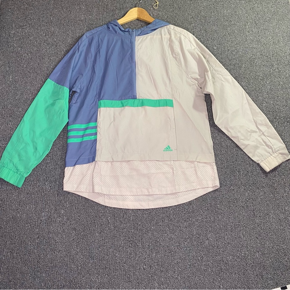 Adidas Anorak Windbreaker Colorblock Hoodie Streetwear Gorpcore Boy's XL (18/20)